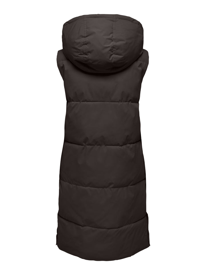 JDYBLAIR LONG HOOD WAISTCOAT OTW SI, Chocolate Torte/CONTRAST BLACK 244915002 Bild 2