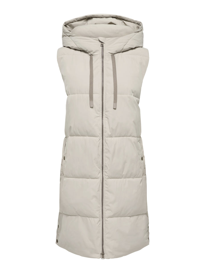 JDYBLAIR LONG HOOD WAISTCOAT OTW SI, Silver Lining/CONTRAST WALNUT 264895001 Bild 1