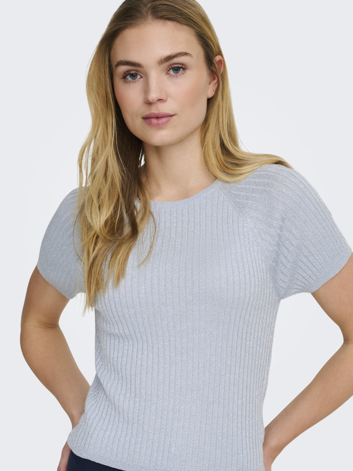JDYBODILLA S/S GLITTER PULLOVER KNT, Cashmere Blue/W. SILVER LUREX 193179002 Bild 3