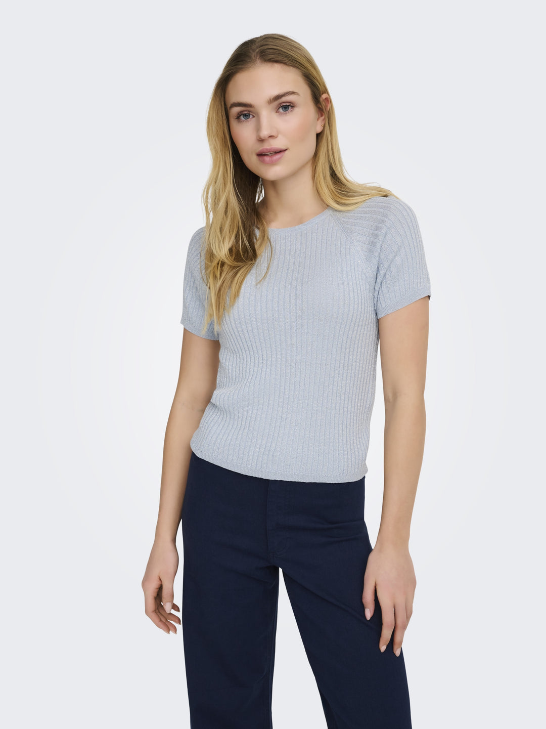 JDYBODILLA S/S GLITTER PULLOVER KNT, Cashmere Blue/W. SILVER LUREX 193179002 Bild 4