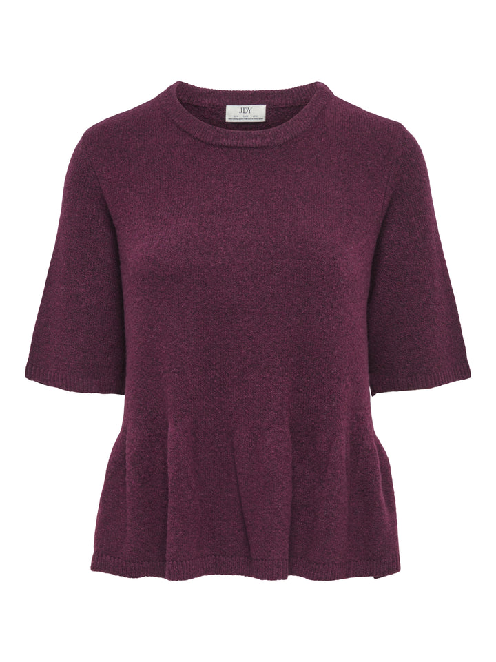 JDYBRILLIANT LIFE S/S ON PEPLUM PUL, Windsor Wine/MELANGE 193785001 Bild 1
