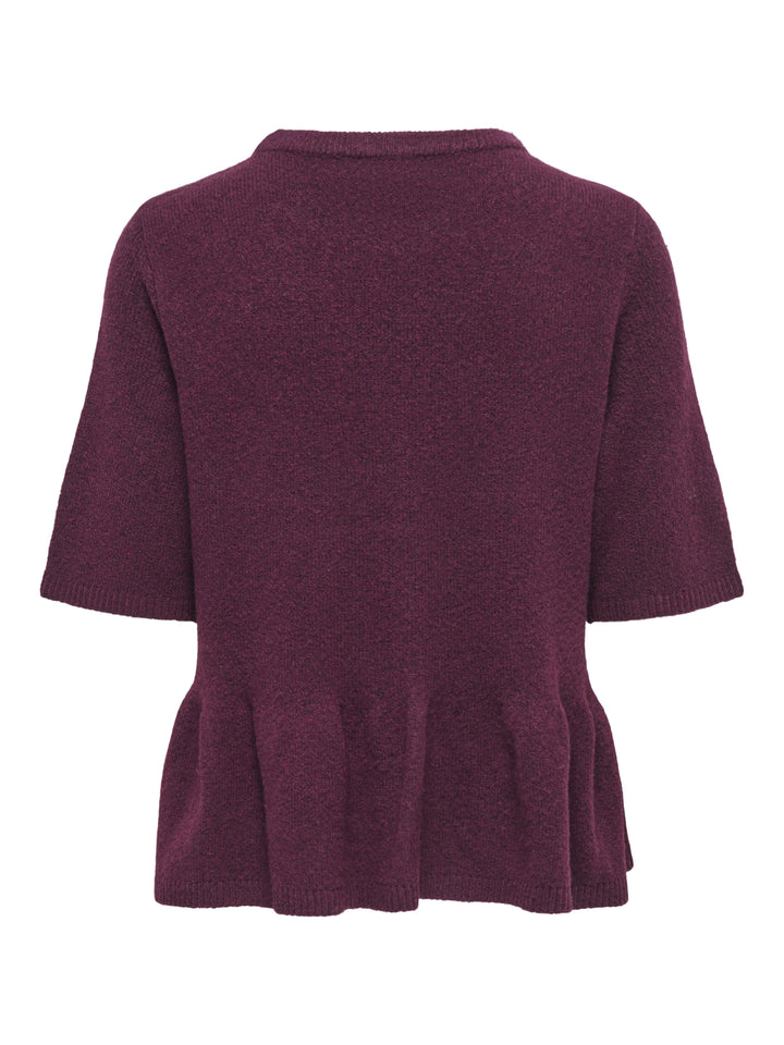 JDYBRILLIANT LIFE S/S ON PEPLUM PUL, Windsor Wine/MELANGE 193785001 Bild 2