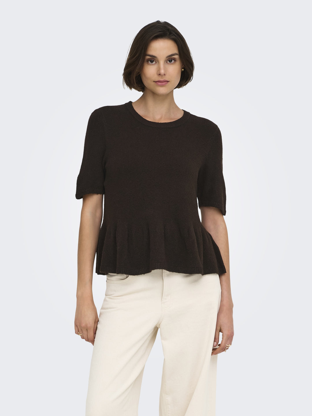 JDYBRILLIANT LIFE S/S ON PEPLUM PUL, Coffee Bean/MELANGE 237375001 Bild 4