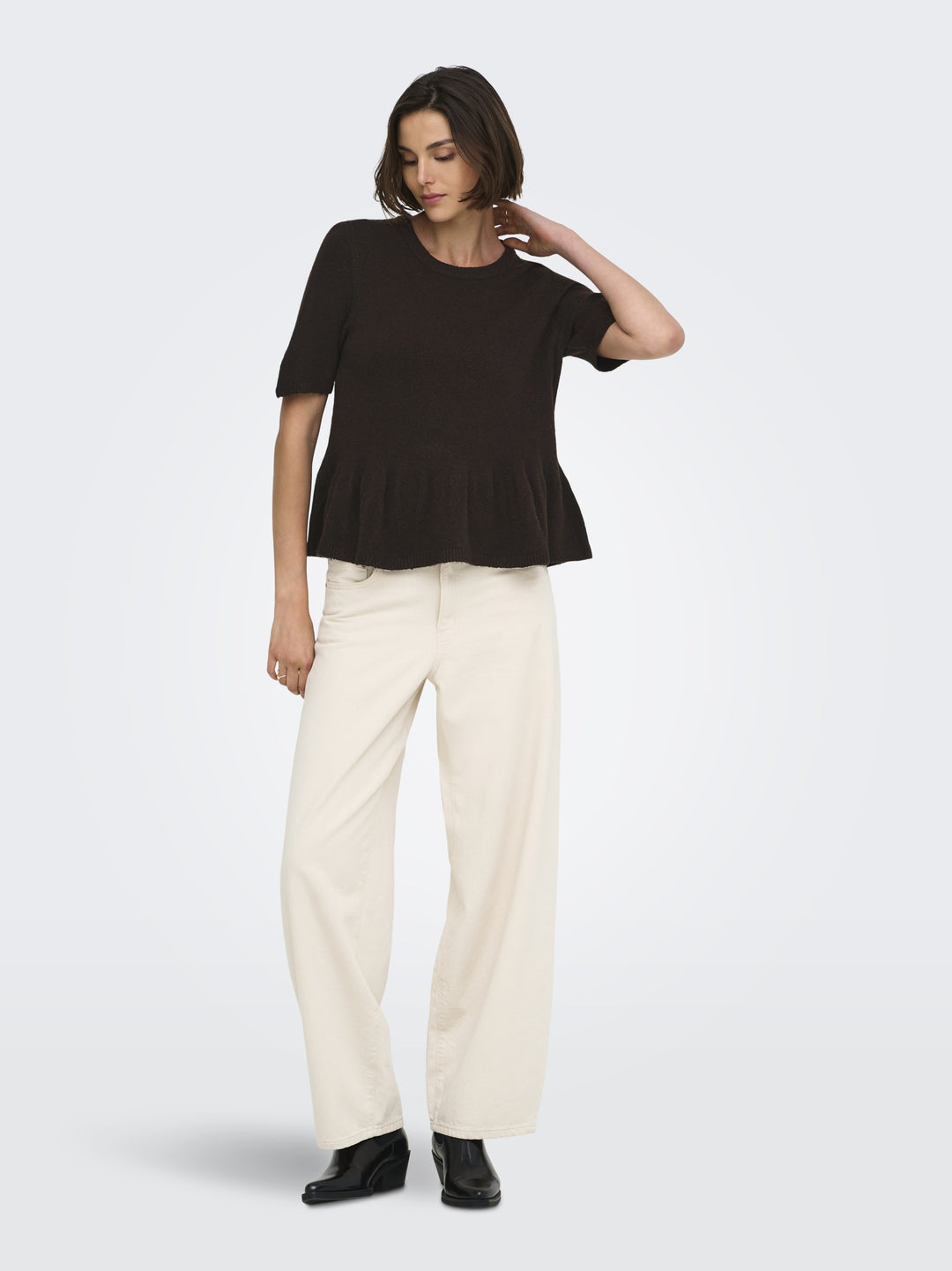 JDYBRILLIANT LIFE S/S ON PEPLUM PUL, Coffee Bean/MELANGE 237375001 Bild 5