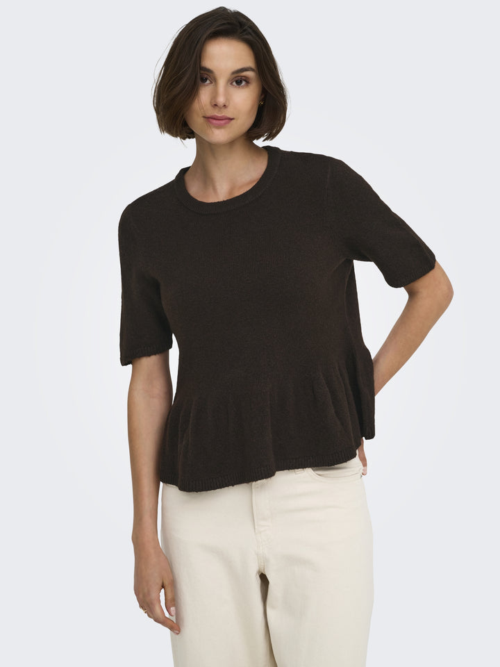 JDYBRILLIANT LIFE S/S ON PEPLUM PUL, Coffee Bean/MELANGE 237375001 Bild 7