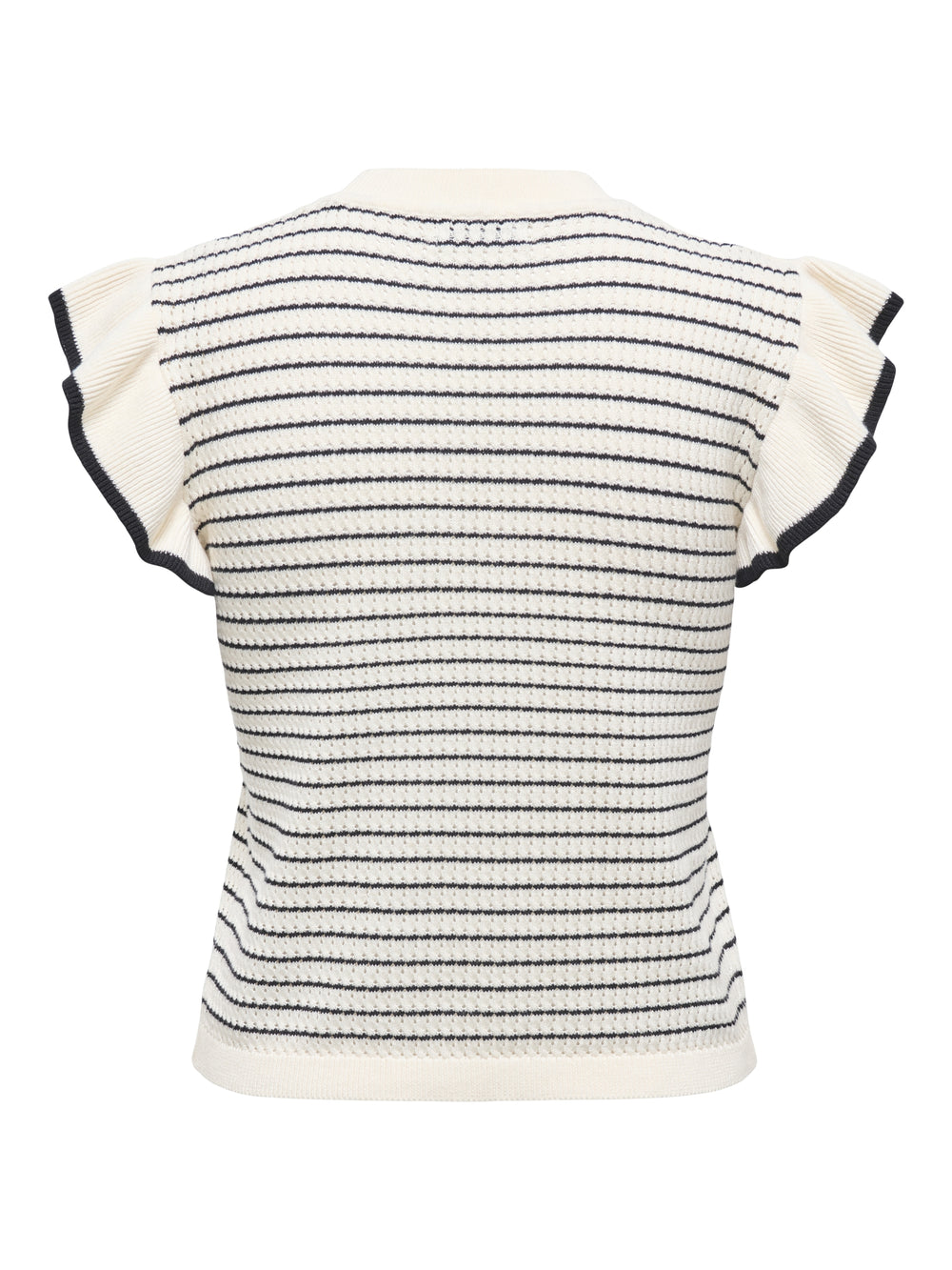 JDYCARICE S/L FRILL PULLOVER KNT NO, Cloud Dancer/W. BLACK STRUCTURE 177922001 Bild 2