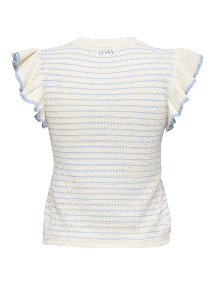 JDYCARICE S/L FRILL PULLOVER KNT NO, Cloud Dancer/W. POWDER BLUE STRUCTU 177922003 Bild 2