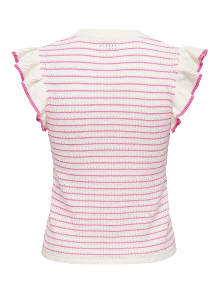 JDYCARICE S/L FRILL PULLOVER KNT NO, Cloud Dancer/W. PINK COSMOS STRUCTU 177922005 Bild 2