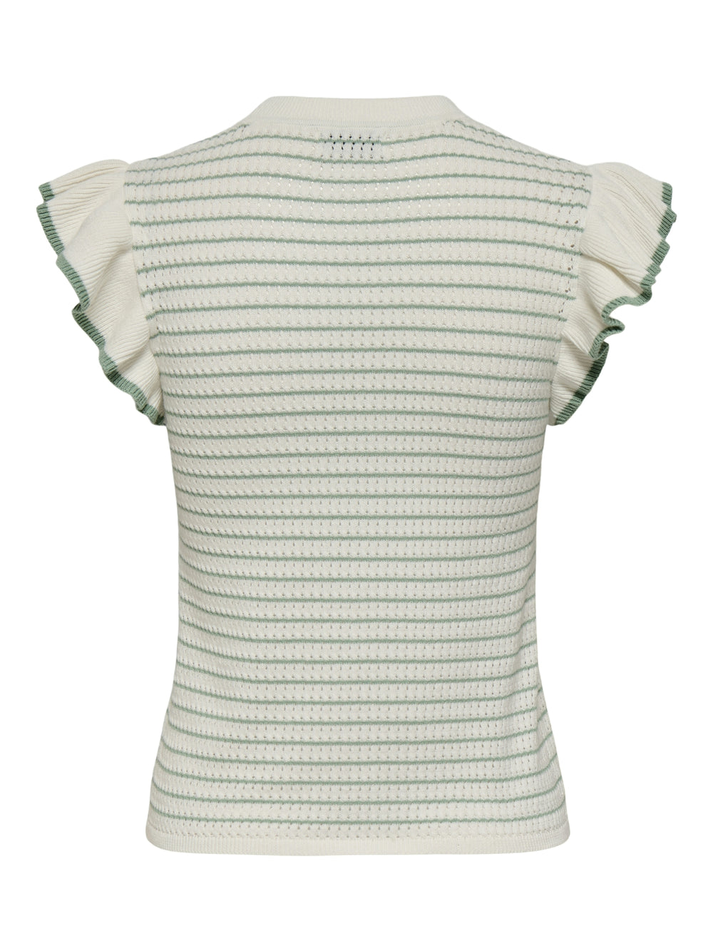 JDYCARICE S/L FRILL PULLOVER KNT NO, Cloud Dancer/W. GRANITE GREEN STRUC 177922006 Bild 2