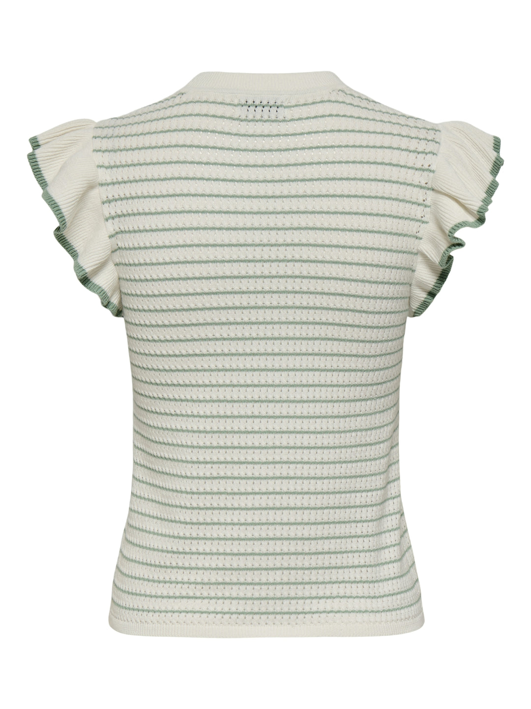 JDYCARICE S/L FRILL PULLOVER KNT NO, Cloud Dancer/W. GRANITE GREEN STRUC 177922006 Bild 2