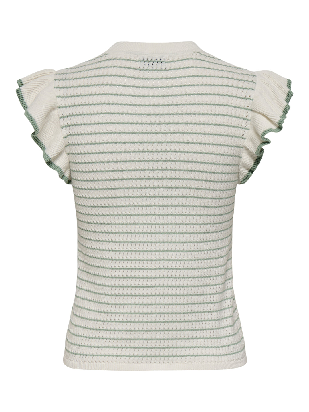 JDYCARICE S/L FRILL PULLOVER KNT NO, Cloud Dancer/W. GRANITE GREEN STRUC 177922006 Bild 2