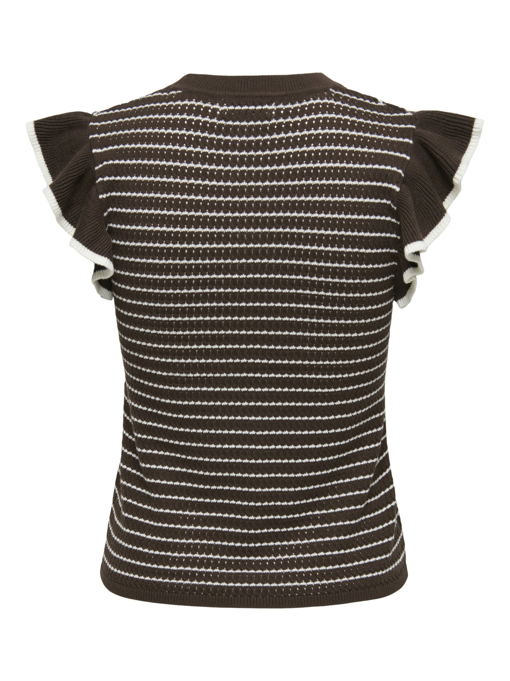 JDYCARICE S/L FRILL PULLOVER KNT NO, Chocolate Brown/W. CLOUD DANCER STR 237395002 Bild 2