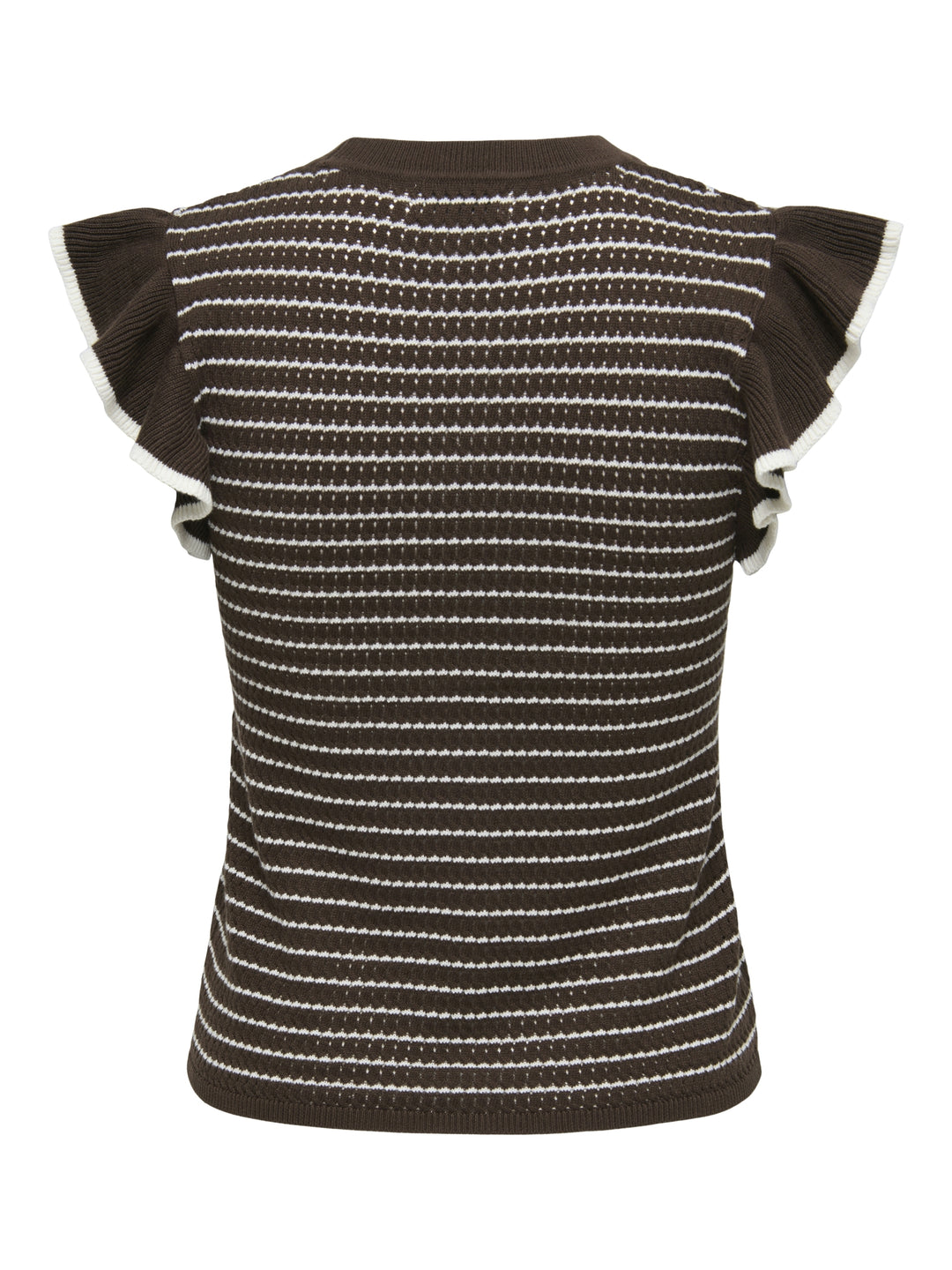 JDYCARICE S/L FRILL PULLOVER KNT NO, Chocolate Brown/W. CLOUD DANCER STR 237395002 Bild 2