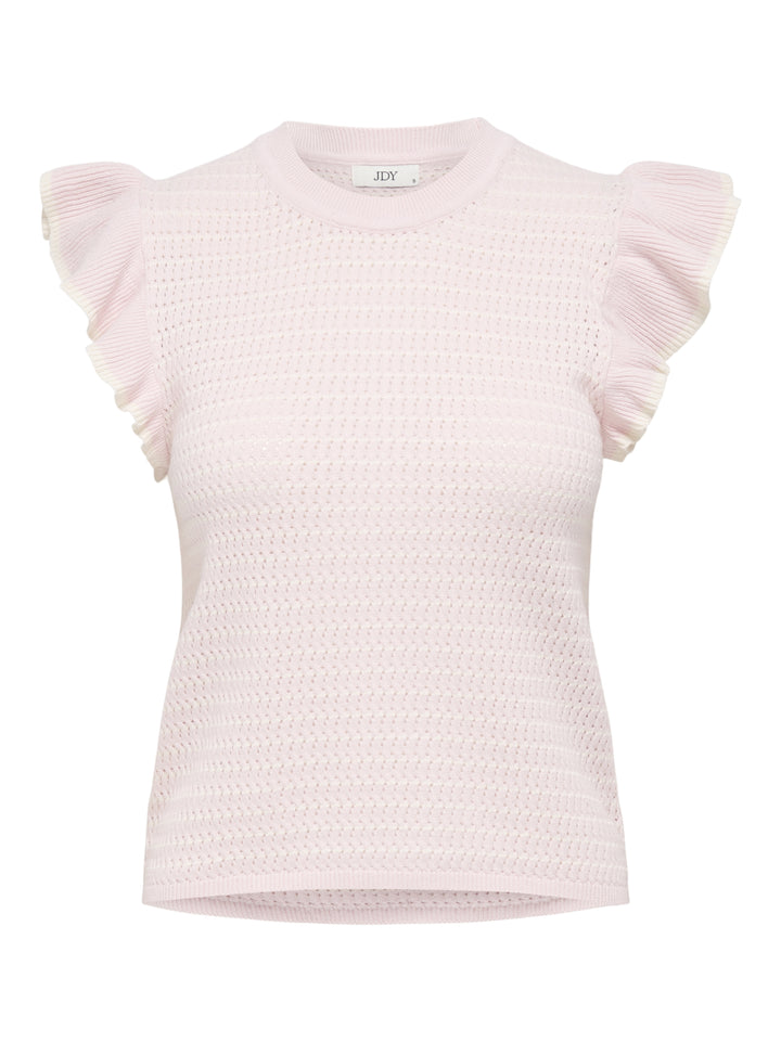 JDYCARICE S/L FRILL PULLOVER KNT NO, Chalk Pink/W. CLOUD DANCER STRUCTUR 271475002 Bild 1