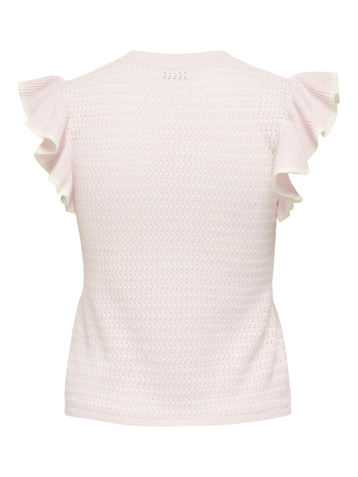 JDYCARICE S/L FRILL PULLOVER KNT NO, Chalk Pink/W. CLOUD DANCER STRUCTUR 271475002 Bild 2