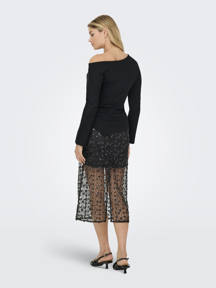 JDYCATIE L/S ASSYMETRIC TOP JRS, Black 177911 Bild 3