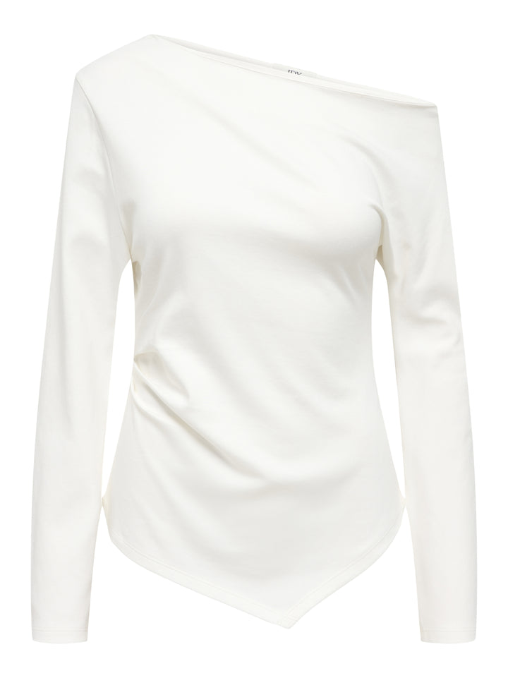 JDYCATIE L/S ASSYMETRIC TOP JRS, Cloud Dancer 177922 Bild 1