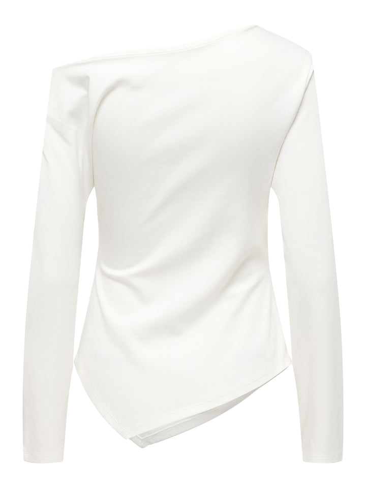 JDYCATIE L/S ASSYMETRIC TOP JRS, Cloud Dancer 177922 Bild 2