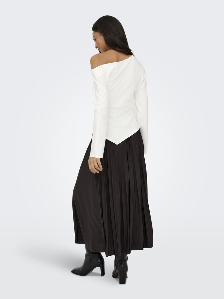 JDYCATIE L/S ASSYMETRIC TOP JRS, Cloud Dancer 177922 Bild 3