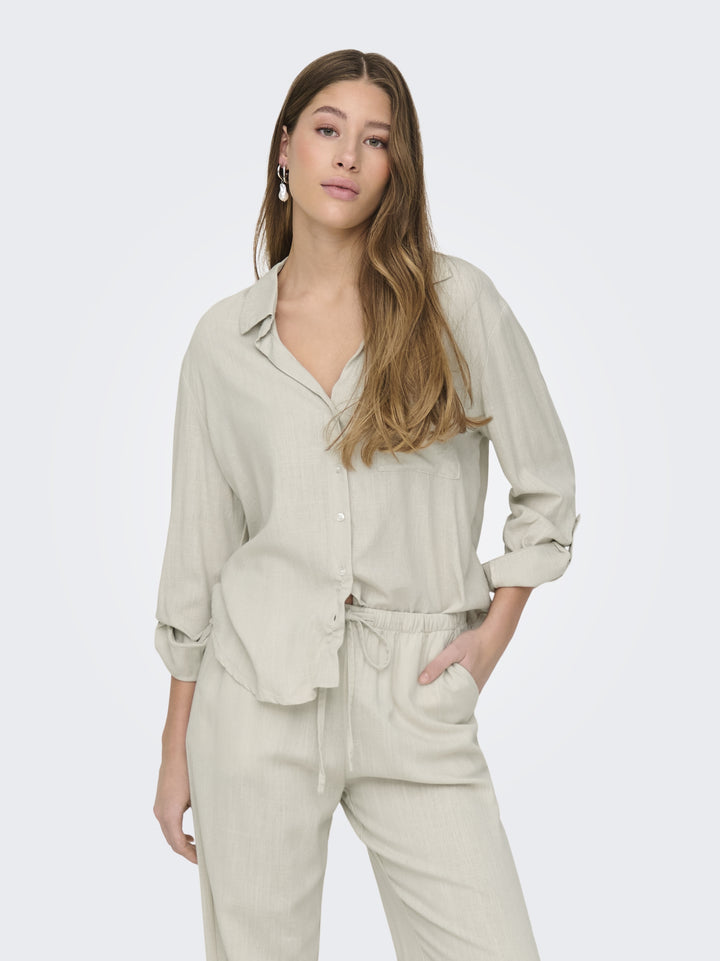 JDYCAYA LINEN LOOSE L/S SHIRT WVN N, Moonbeam 201511 Bild 3
