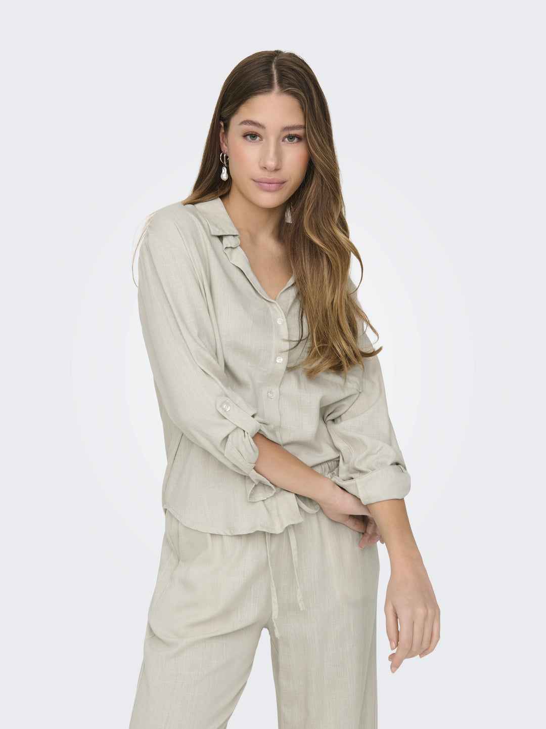 JDYCAYA LINEN LOOSE L/S SHIRT WVN N, Moonbeam 201511 Bild 7