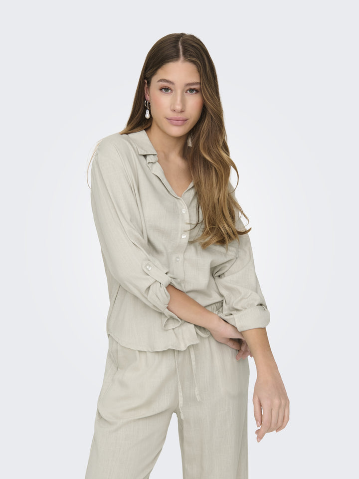 JDYCAYA LINEN LOOSE L/S SHIRT WVN N, Moonbeam 201511 Bild 7
