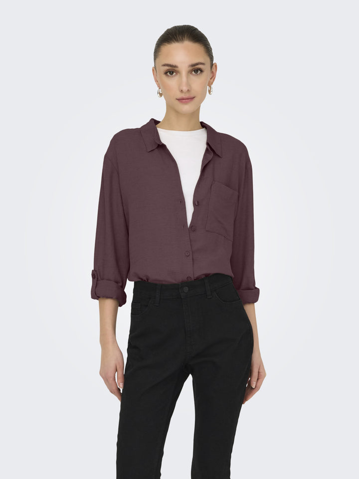 JDYCAYA LINEN LOOSE L/S SHIRT WVN N, Huckleberry 287755 Bild 3