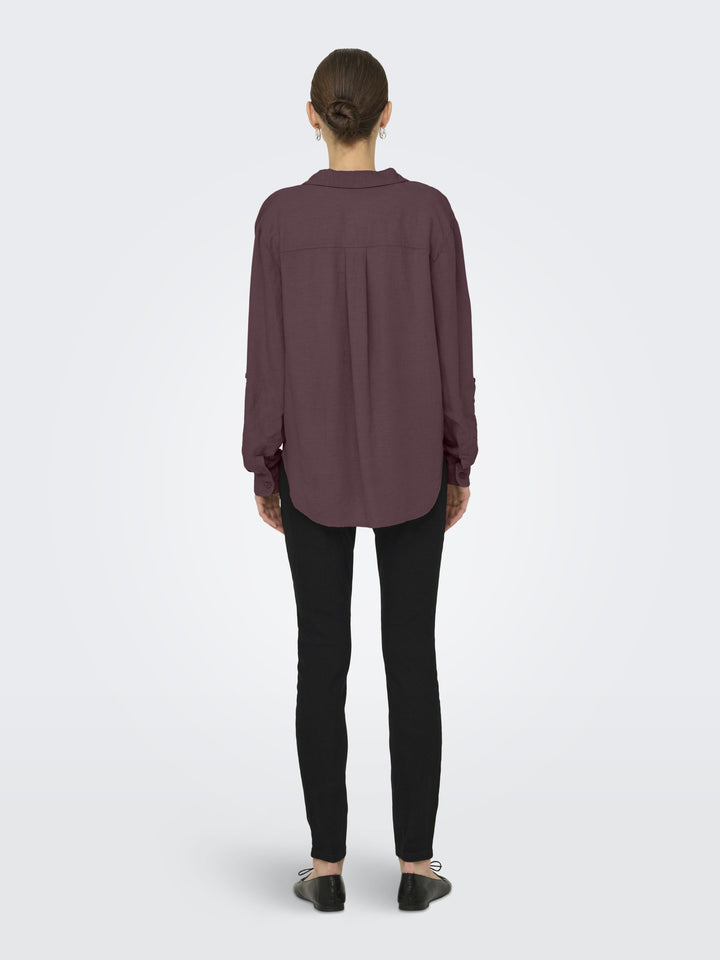 JDYCAYA LINEN LOOSE L/S SHIRT WVN N, Huckleberry 287755 Bild 4