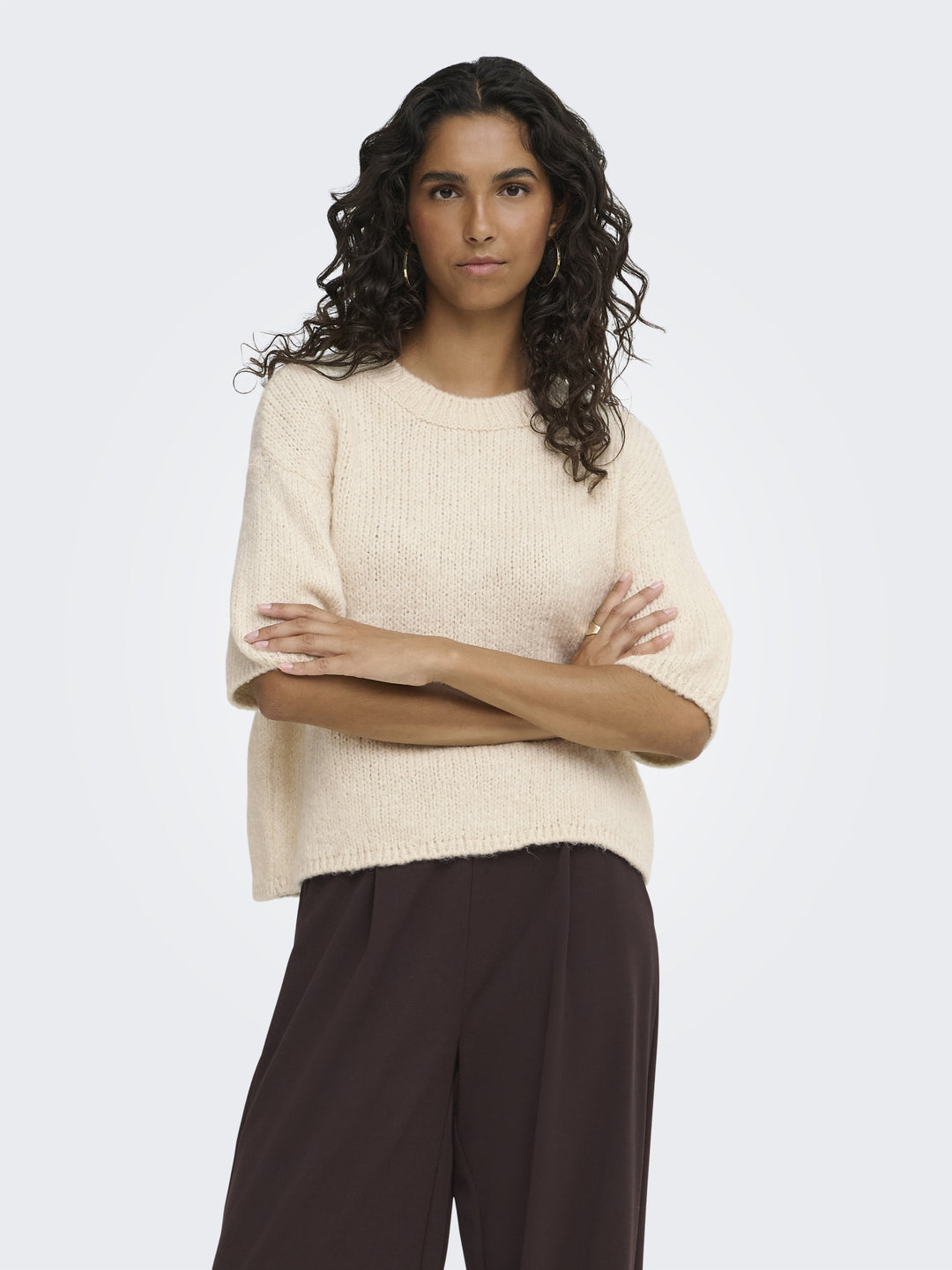 JDYDICTE S/S PULL O-NECK KNT NOOS, Birch 180083 Bild 3