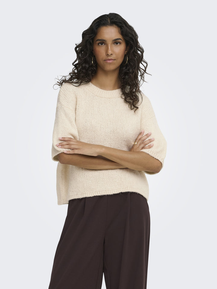JDYDICTE S/S PULL O-NECK KNT NOOS, Birch 180083 Bild 3