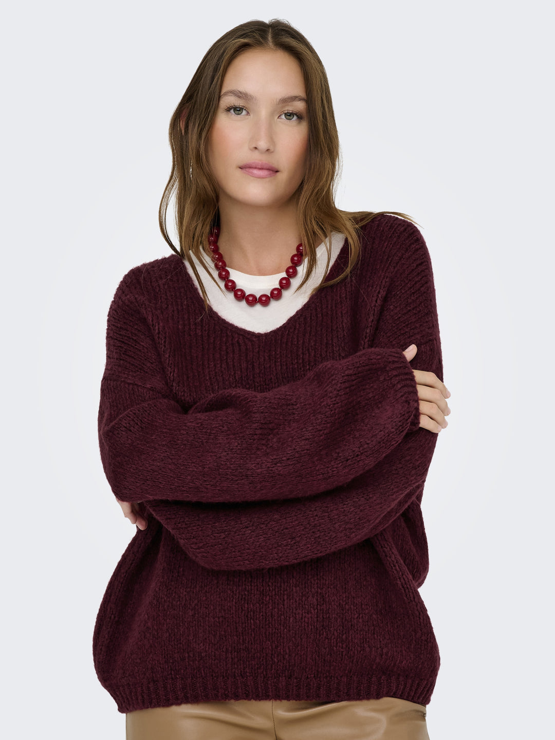 JDYDINEA L/S REVERSIBLE PULLOV. KNT, Cabernet 182651 Bild 3