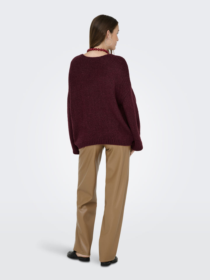 JDYDINEA L/S REVERSIBLE PULLOV. KNT, Cabernet 182651 Bild 4