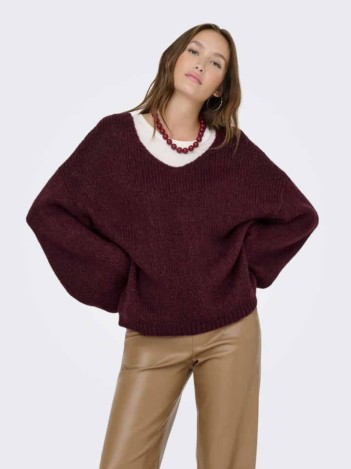 JDYDINEA L/S REVERSIBLE PULLOV. KNT, Cabernet 182651 Bild 5
