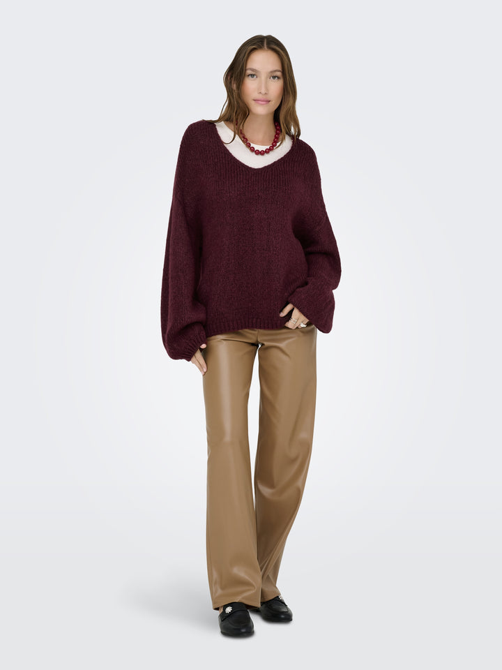 JDYDINEA L/S REVERSIBLE PULLOV. KNT, Cabernet 182651 Bild 6