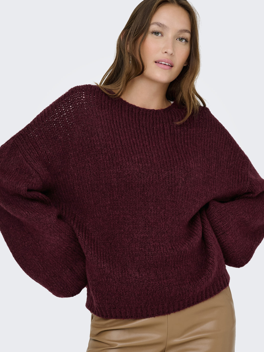 JDYDINEA L/S REVERSIBLE PULLOV. KNT, Cabernet 182651 Bild 7
