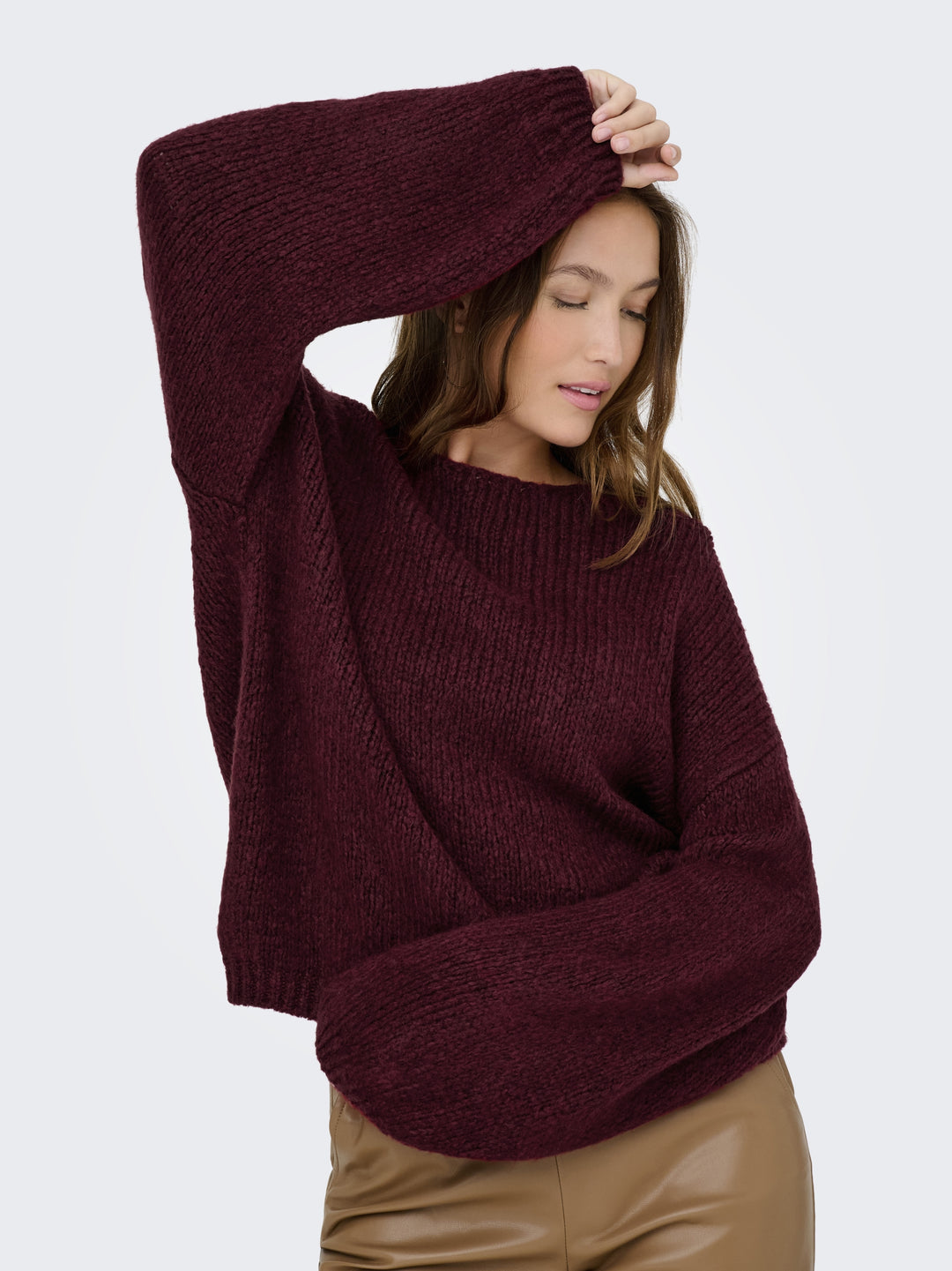 JDYDINEA L/S REVERSIBLE PULLOV. KNT, Cabernet 182651 Bild 8