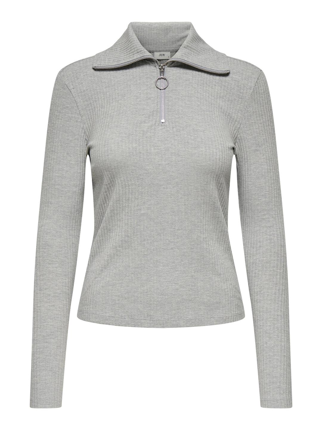 JDYEFFI L/S HALF ZIP TOP JRS, Light Grey Melange 179073 Bild 1