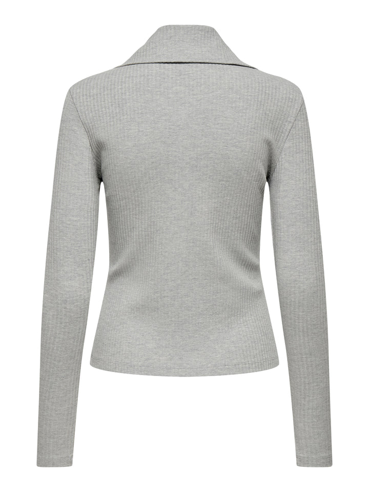 JDYEFFI L/S HALF ZIP TOP JRS, Light Grey Melange 179073 Bild 2