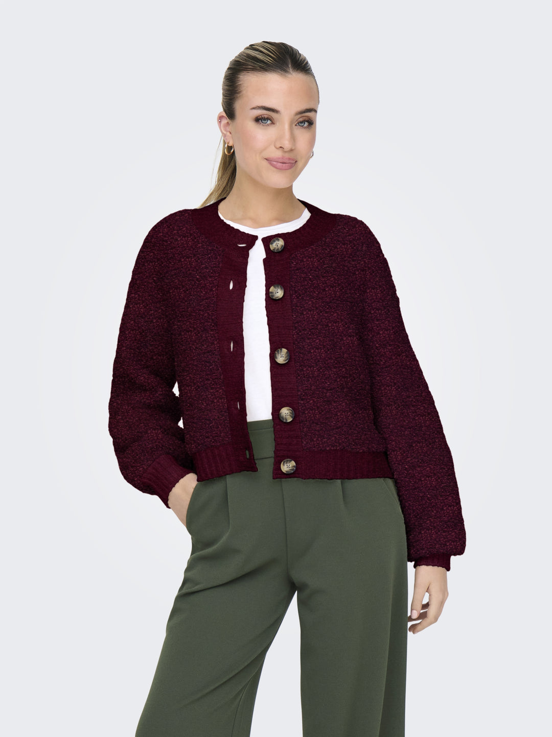 JDYEIRA LIFE L/S ONECK CARDIGAN KNT, Cabernet 182651 Bild 3
