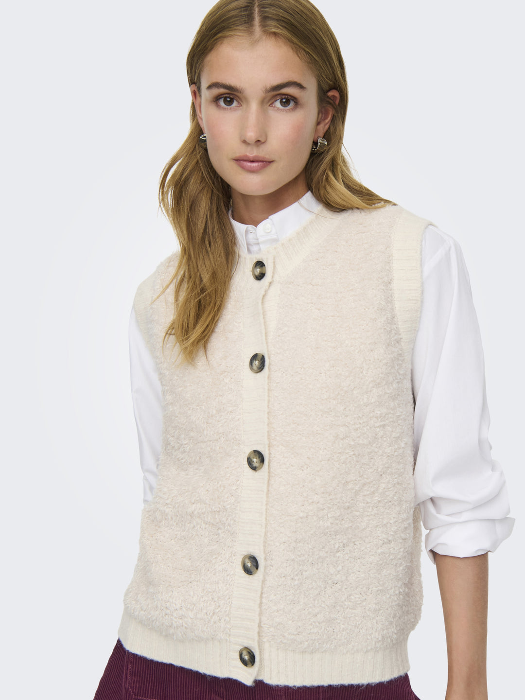 JDYEIRA LIFE S/L ON BUTTON VEST KNT, Birch 180083 Bild 4