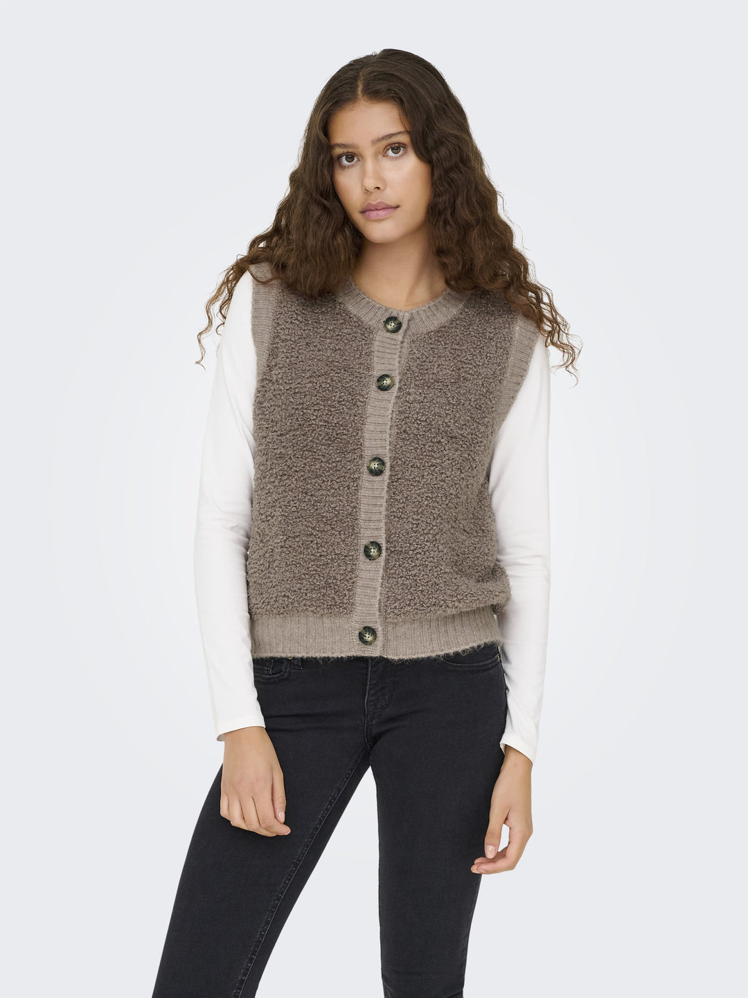 JDYEIRA LIFE S/L ON BUTTON VEST KNT, Mountain Trail 303881 Bild 4