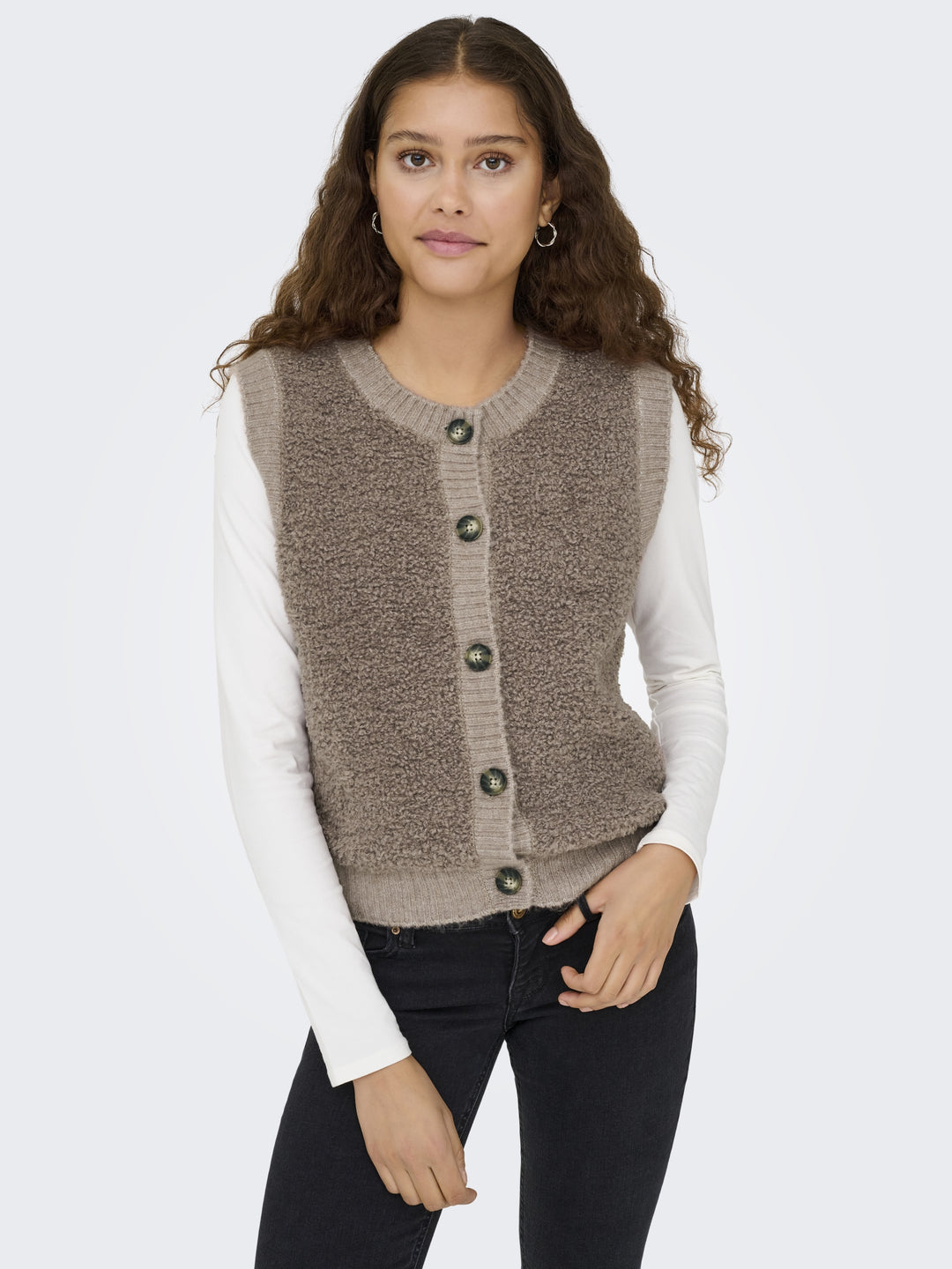 JDYEIRA LIFE S/L ON BUTTON VEST KNT, Mountain Trail 303881 Bild 5
