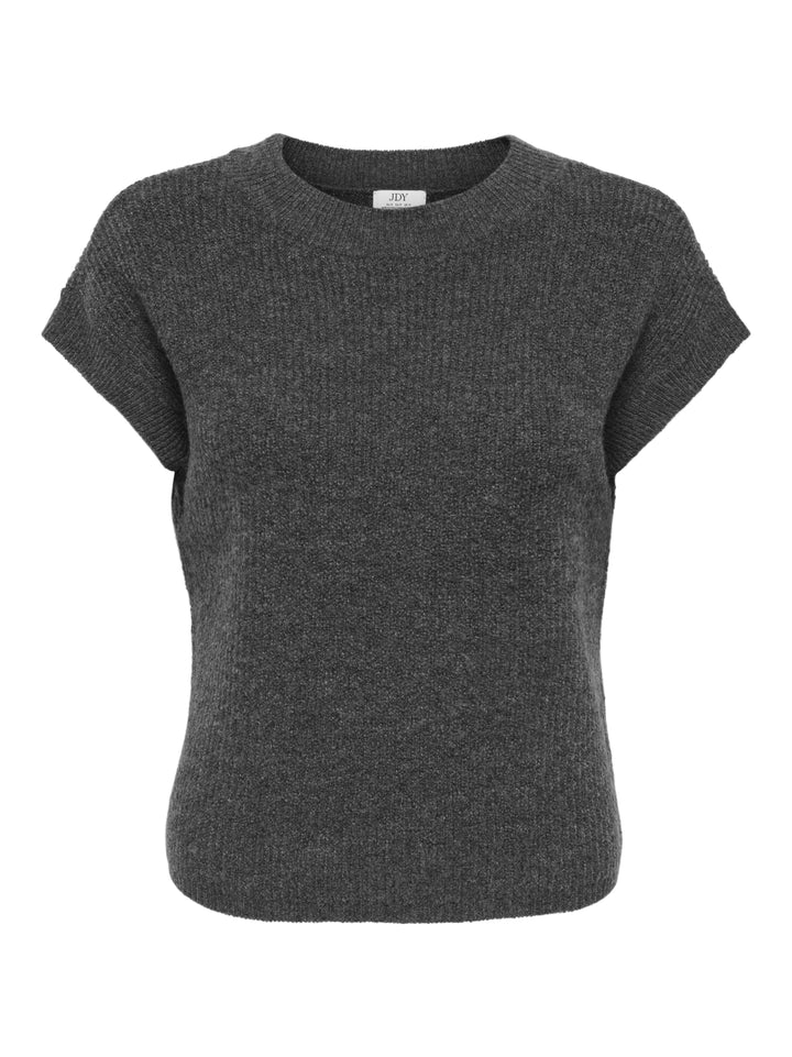 JDYELNE S/S O-NECK PULLOVER KNT, Dark Grey Melange 179074 Bild 1