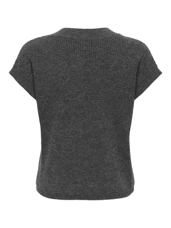 JDYELNE S/S O-NECK PULLOVER KNT, Dark Grey Melange 179074 Bild 3