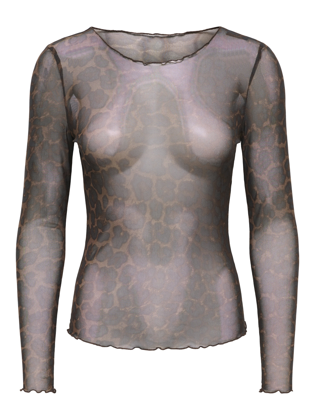 JDYELSA NEW L/S O NECK TOP JRS NOOS, Coffee Bean/LEO 237375001 Bild 1