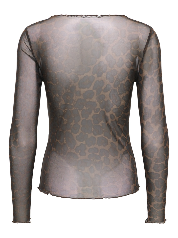JDYELSA NEW L/S O NECK TOP JRS NOOS, Coffee Bean/LEO 237375001 Bild 3