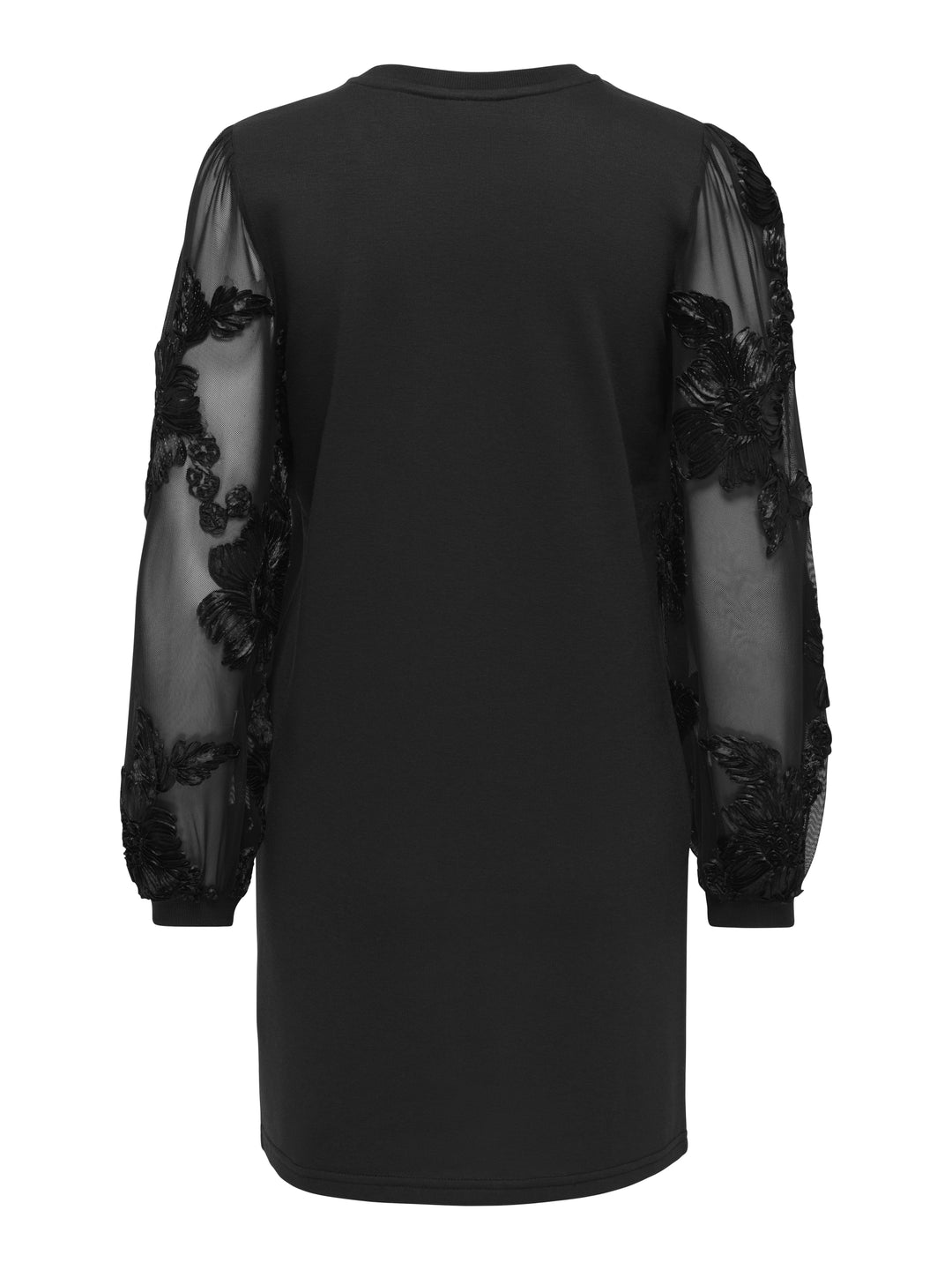 JDYFAIRVIEW LIFE L/S SWEAT DRESS JR, Black/CASA LACE SLEEVE 177911003 Bild 3