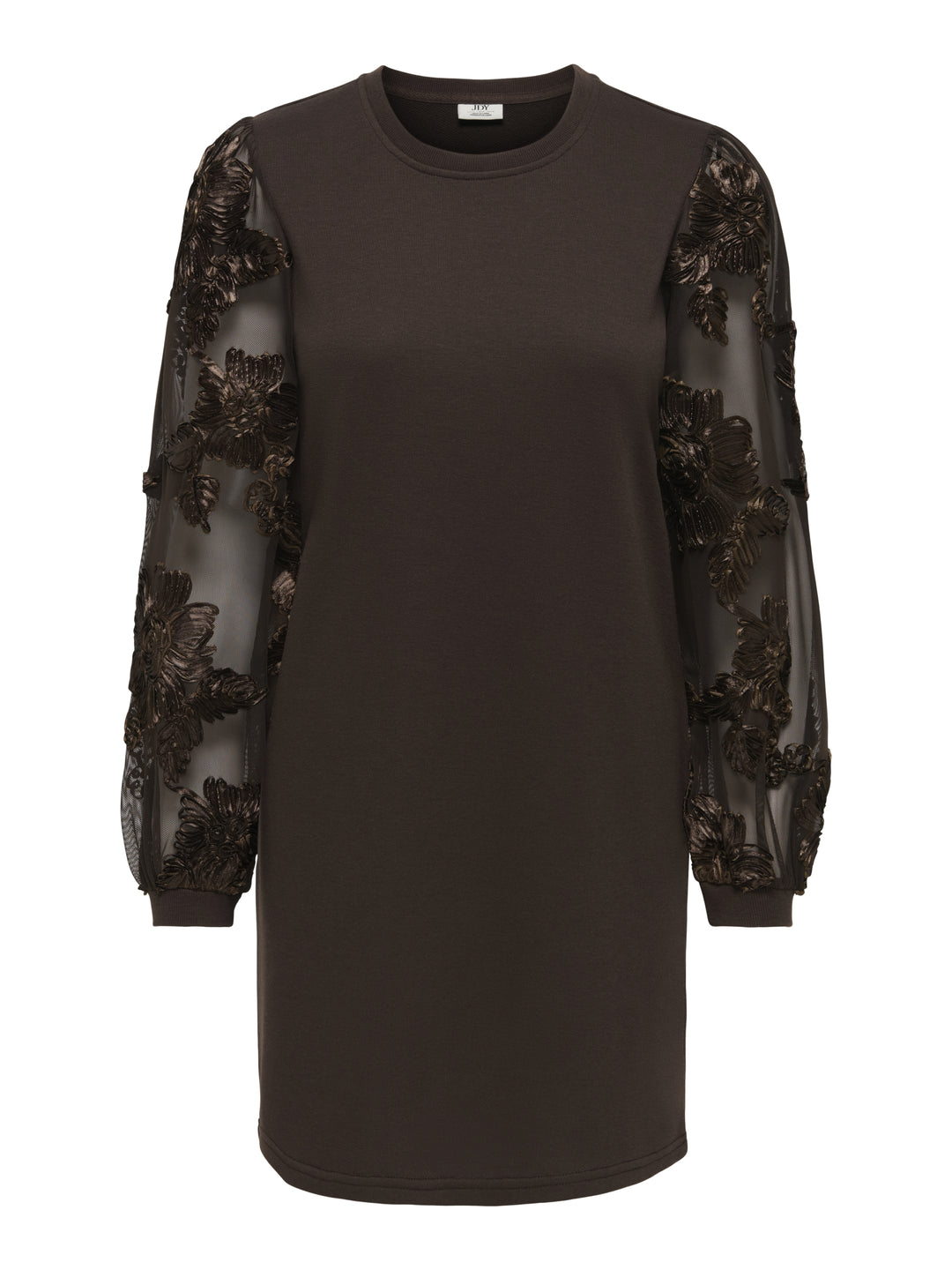 JDYFAIRVIEW LIFE L/S SWEAT DRESS JR, Coffee Bean/CASA LACE SLEEVE 237375003 Bild 1