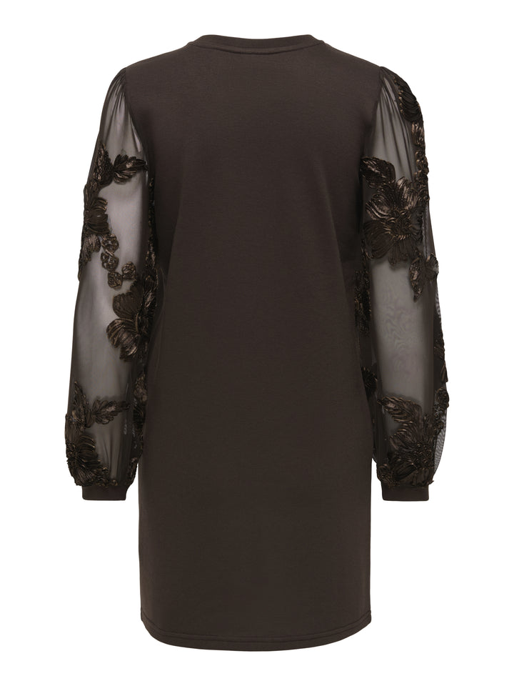 JDYFAIRVIEW LIFE L/S SWEAT DRESS JR, Coffee Bean/CASA LACE SLEEVE 237375003 Bild 2
