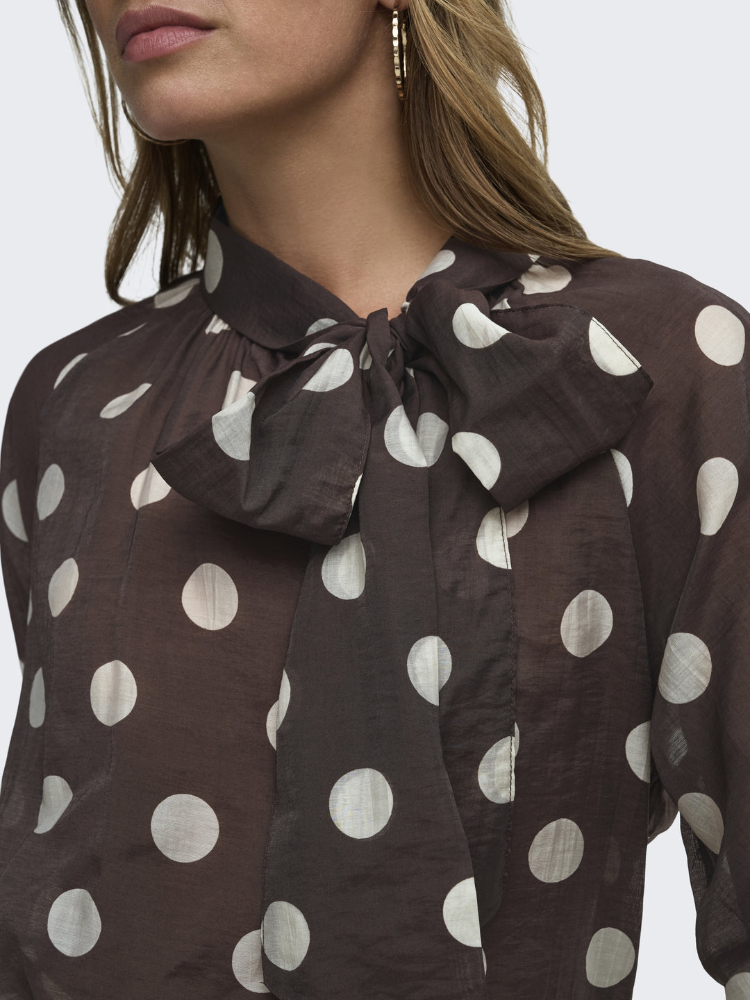 JDYFAY L/S TOP WVN, Coffee Bean/CEMENT DOT 237375001 Bild 3
